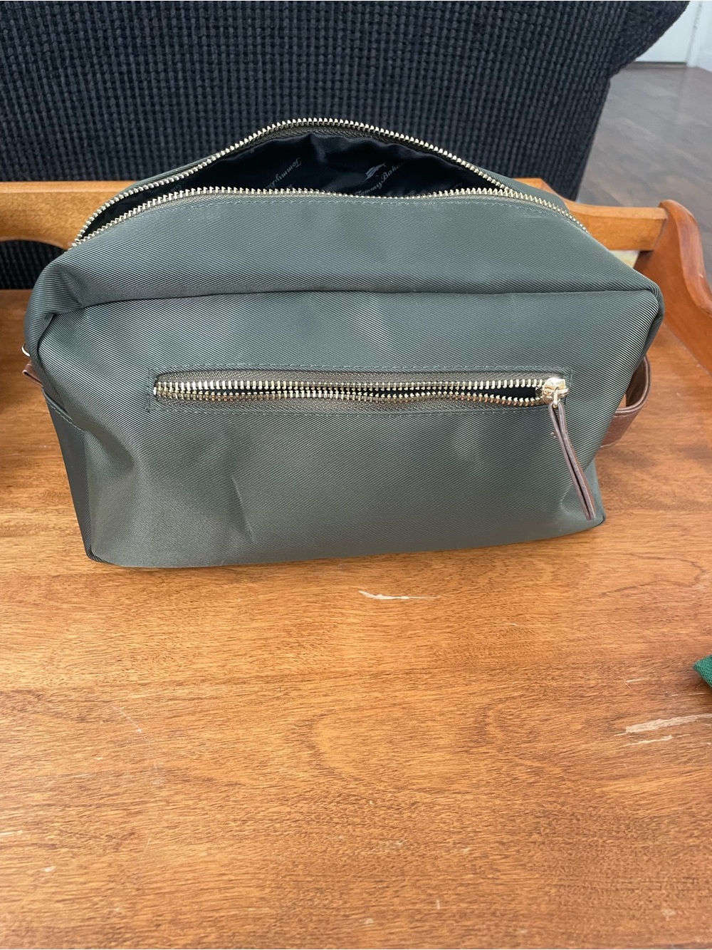 Tommy Bahamas Olive Green Travel Toiletry Kit with Front Zip Pocket